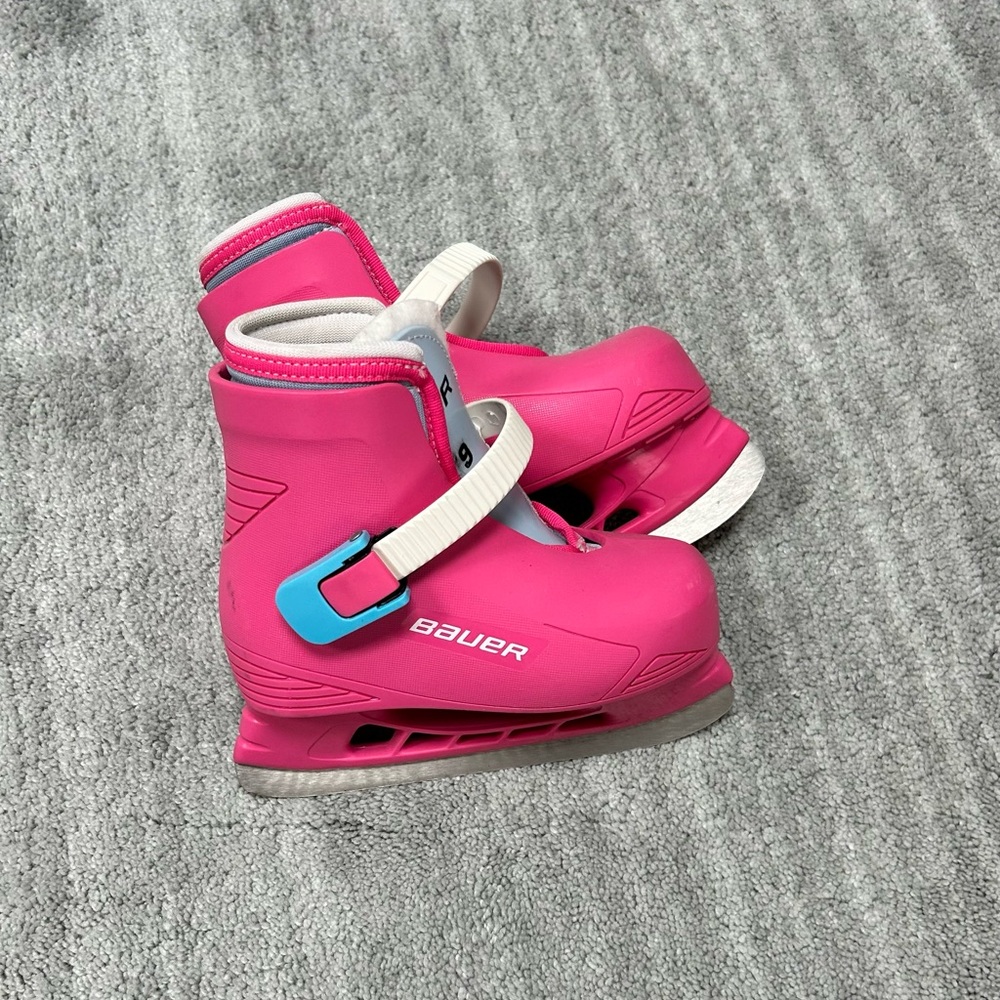 Bauer Pink Adjustable Kids Ice Skates